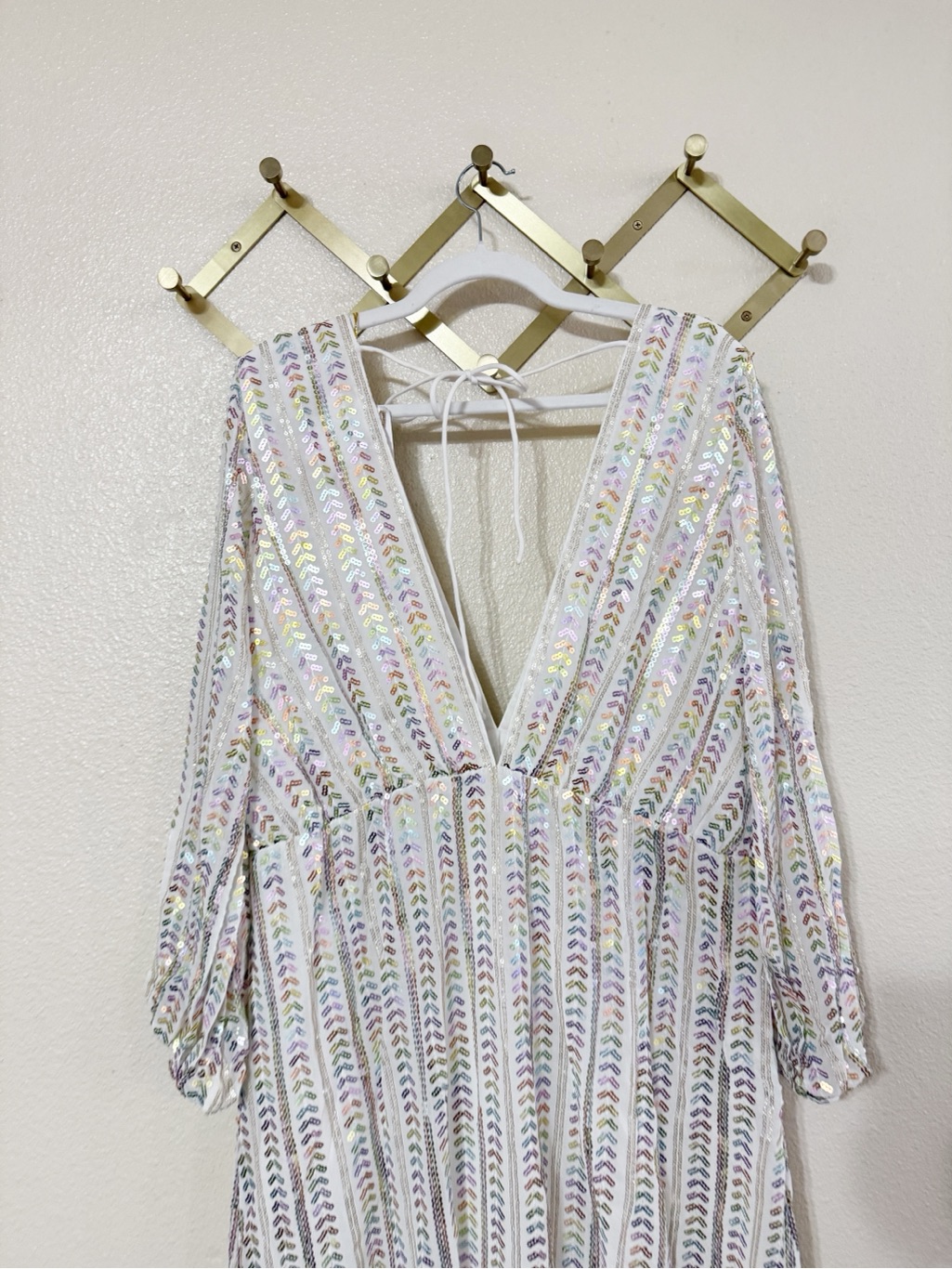 Sundress Chicago Bora Bora Slit Sequin Plunge Maxi Dress Size Xs/S Tall/Long — image 8 of 8